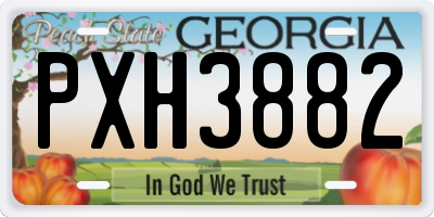 GA license plate PXH3882