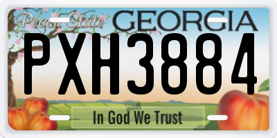 GA license plate PXH3884