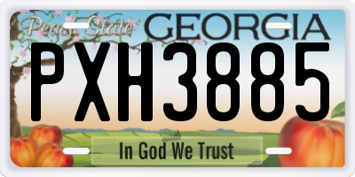 GA license plate PXH3885