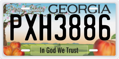 GA license plate PXH3886