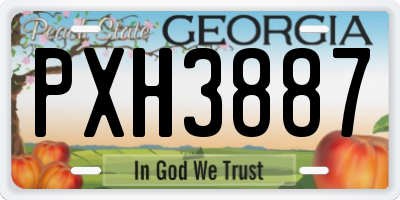 GA license plate PXH3887