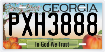 GA license plate PXH3888