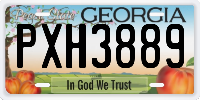 GA license plate PXH3889