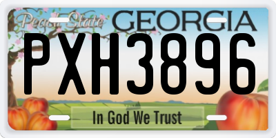 GA license plate PXH3896