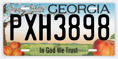 GA license plate PXH3898