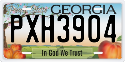 GA license plate PXH3904