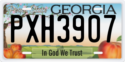 GA license plate PXH3907