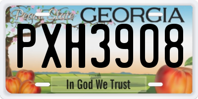 GA license plate PXH3908