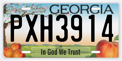 GA license plate PXH3914
