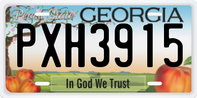 GA license plate PXH3915