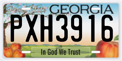 GA license plate PXH3916