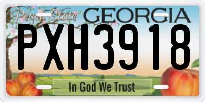 GA license plate PXH3918