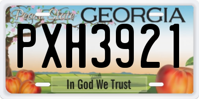 GA license plate PXH3921