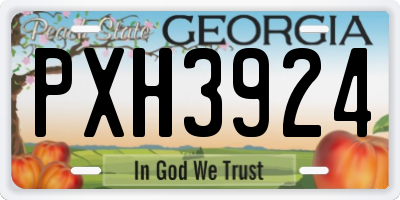 GA license plate PXH3924