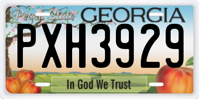 GA license plate PXH3929