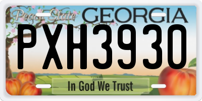 GA license plate PXH3930