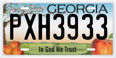 GA license plate PXH3933