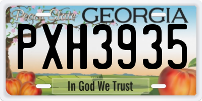 GA license plate PXH3935