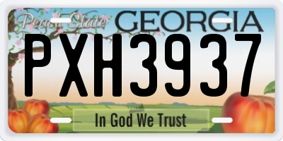 GA license plate PXH3937