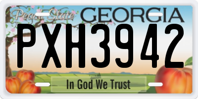 GA license plate PXH3942