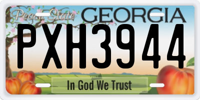 GA license plate PXH3944