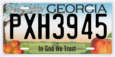 GA license plate PXH3945
