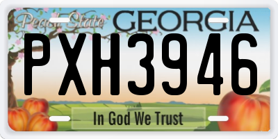 GA license plate PXH3946