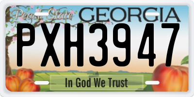 GA license plate PXH3947