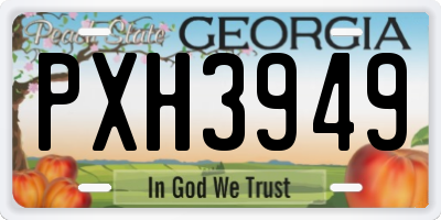GA license plate PXH3949