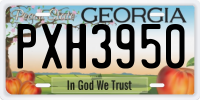 GA license plate PXH3950