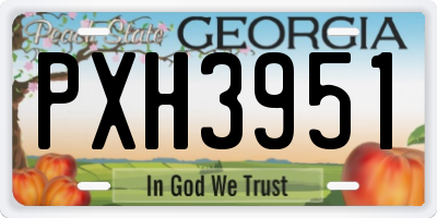 GA license plate PXH3951