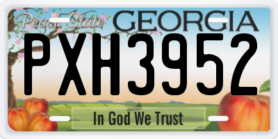 GA license plate PXH3952