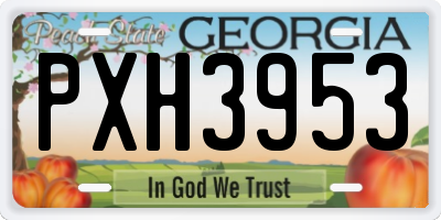 GA license plate PXH3953