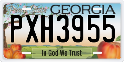 GA license plate PXH3955