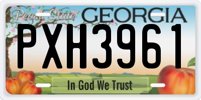 GA license plate PXH3961