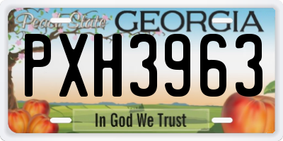 GA license plate PXH3963