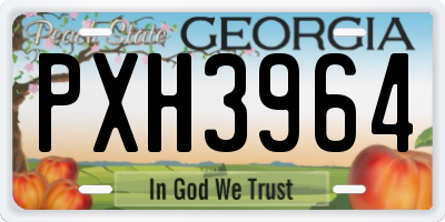 GA license plate PXH3964