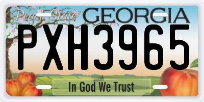 GA license plate PXH3965