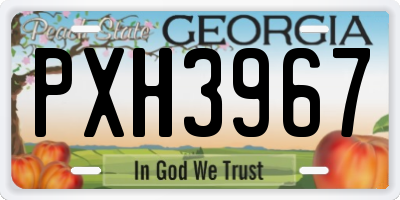 GA license plate PXH3967
