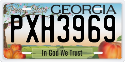 GA license plate PXH3969