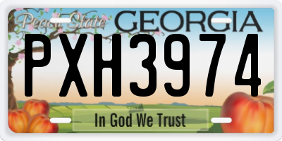 GA license plate PXH3974