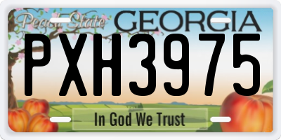 GA license plate PXH3975