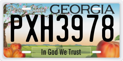 GA license plate PXH3978