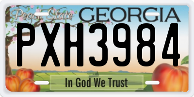 GA license plate PXH3984