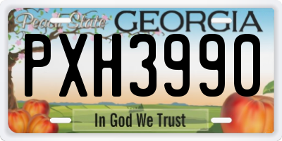 GA license plate PXH3990