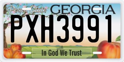 GA license plate PXH3991