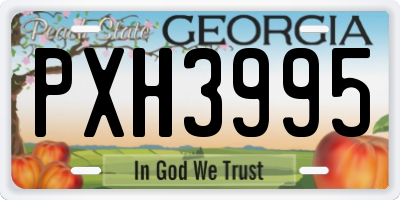 GA license plate PXH3995