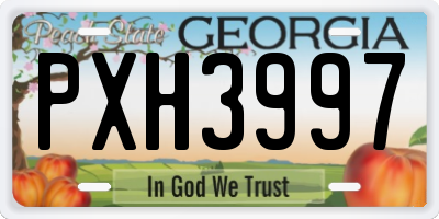 GA license plate PXH3997