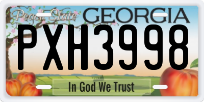 GA license plate PXH3998