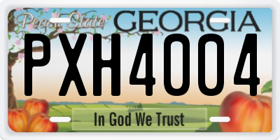 GA license plate PXH4004